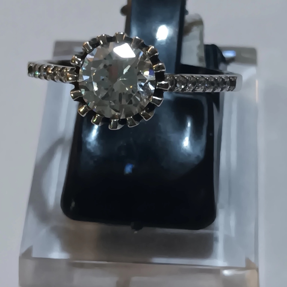 Engagement Ring Sterling Silver Stamp 925  Zirconia